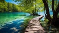 Plitvice Lake with beautiful forrest