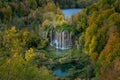 Plitvice lakes of Croatia national park in autumn Royalty Free Stock Photo