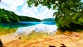 Plitvice lakes - croatia - summer - national park 01- modern digital art