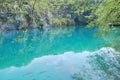 Turquoise-coloured lakes separated by tufa, or travertine, barriers Royalty Free Stock Photo