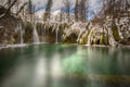 Plitvice lakes national park in Croatia in winter