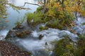 Plitvice lakes on sunny autumn day. Royalty Free Stock Photo