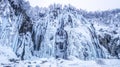 Plitvice lakes winter large waterfall