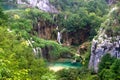 Plitvice waterfall landscape with lake Royalty Free Stock Photo