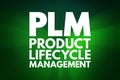 PLM - Product Lifecycle Management acronym, business concept background Royalty Free Stock Photo