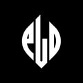 PLO circle letter logo design with circle and ellipse shape. PLO ellipse letters with typographic style. The three initials form a Royalty Free Stock Photo