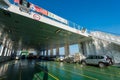 PLOCE, CROATIA - August 30, 2017: Passenger and car ferry crosses Peljesac channel in Croatia on sunny summer day. Interior and