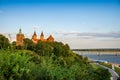 Plock, Poland - August 12, 2021. Castle above river in Summer