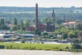 Plock, Poland - August 12, 2021. River shipyard in Summer