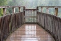 Plodda Falls, Glen Affric Nature Reserve, Central Highlands, Scotland. Renovated Victorian viewing platform overlooking waterfalls