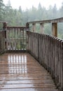 Plodda Falls, Glen Affric Nature Reserve, Central Highlands, Scotland. Renovated Victorian viewing platform overlooking waterfalls