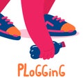 Plogging. Banner. Vector illustration.
