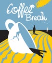 The plot about broken Cup of coffee and a person