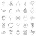 Plot icons set, outline style Royalty Free Stock Photo