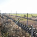 Plot railway. Top view on the rails. Royalty Free Stock Photo