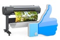 Plotter, large format inkjet printer with like icon, 3D rendering Royalty Free Stock Photo