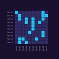 Plotting grid infographic chart design template for dark theme