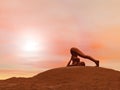 Plough pose, halasana - 3D render Royalty Free Stock Photo
