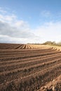 Ploughed Field Furrows Royalty Free Stock Photo