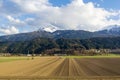 A ploughed field ready for seed sowing in the foothills of Bavaria Royalty Free Stock Photo