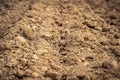 Ploughed field, soil close up, agricultural background Royalty Free Stock Photo