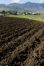 Ploughed soil agriculture fields