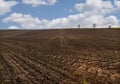 Ploughland. Field. Hills. Nature. Blue Sky