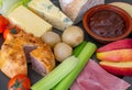 Ploughman`s Lunch, English traditional food Royalty Free Stock Photo