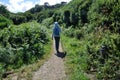 Hiker in Plouha in Brittany