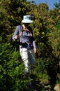 PLOUHA, FRANCE -May25 2017 : Hiker on the GR34 at Plouha