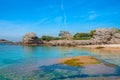 Ploumanach, Pink granite coast, Perros Guirec, France Royalty Free Stock Photo