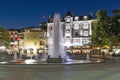 Night Photo of Fountains in front of Town Hall in Plovdiv, Bulgaria Royalty Free Stock Photo