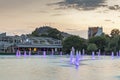 Singing Fountains at Tsar Simeon Garden in City of Plovdiv, Bulgaria Royalty Free Stock Photo