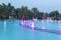 Singing Fountains at Tsar Simeon Garden in City of Plovdiv, Bulgaria Royalty Free Stock Photo