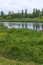 PLOVDIV, BULGARIA - MAY 7, 2018: The Maritsa River, passing through the city of Plovdiv Royalty Free Stock Photo