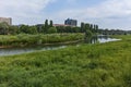 PLOVDIV, BULGARIA - MAY 7, 2018: The Maritsa River, passing through the city of Plovdiv Royalty Free Stock Photo