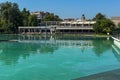 Panoramic view of Singing Fountains in City of Plovdiv, Bulgaria