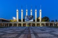 PLOVDIV, BULGARIA - SEPTEMBER 4, 2016: Sunset view of International Fair Plovdiv Royalty Free Stock Photo