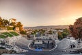 Plovdiv Roman Amphitheatre in Bulgaria at sunset