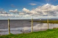 Plover Scar lighthouse on the Lancaster coast, Northern England