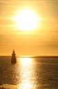 Plover Scar lighthouse River Lune estuary sunset