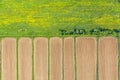 Plowed agricultural field and green meadow aerial view Royalty Free Stock Photo
