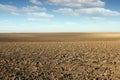 Plowed field agriculture sunny autumn day Royalty Free Stock Photo