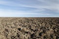 Plowed field in the autumn time Royalty Free Stock Photo