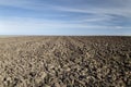 Plowed field in the autumn time Royalty Free Stock Photo