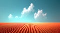 Plowed Field with Clouds and Blue Sky Royalty Free Stock Photo