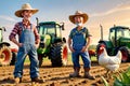 Plowed field country farm help tractor work