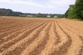 Plowed field for Fall crops Royalty Free Stock Photo