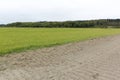 Plowed field on a farm in autumn, Seattle, USA Royalty Free Stock Photo