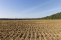 A plowed field with fertile soil for agricultural activities